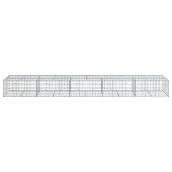 vidaXL gabionkurv med cover 500x100x50 cm galvaniseret jern