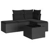 vidaXL sofas&aelig;t til haven 5 dele med hynder polyrattan sort