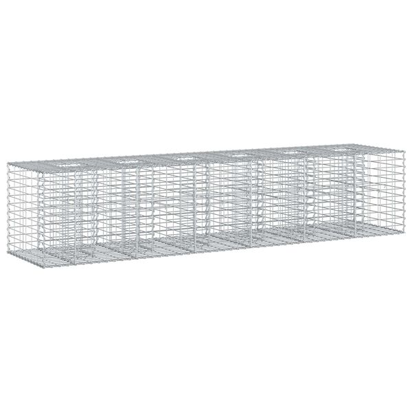 vidaXL Gabion h&oslash;jbed 2 pcs S&oslash;lv 260 x 60 x 55 cm Galvaniseret st&aring;l