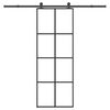 vidaXL skyded&oslash;r med hardwares&aelig;t 76x205 cm sikkerhedsglas aluminium