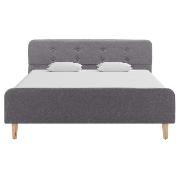 vidaXL sengestel 120 x 200 cm stof lysegr&aring;