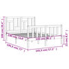 vidaXL sengeramme uden madras 140x190 cm massivt fyrretræ hvid