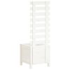 vidaXL plantekasse med stativ 39x39,5x114 cm massivt fyrretr&aelig; hvid