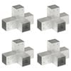 vidaXL stolpebeslag X-form 4 stk. 81x81 mm galvaniseret metal