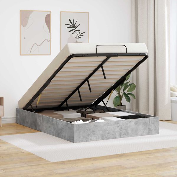 vidaXL Ottoman Sengestel BetonGr&aring; 150 x 200 cm Konstrueret tr&aelig;