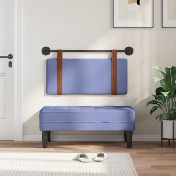 vidaXL H&aelig;ngende Hovedgavl Ensfarvet Jeans bl&aring; 90 x 55 x 5 cm Antik PU