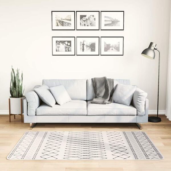 vidaXL gulvt&aelig;ppe 80x150 cm vaskbart sort og hvid