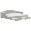 vidaXL daybed med udtr&aelig;k og skuffer 90x200 cm velour lysegr&aring;