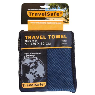 Travelsafe mikrofiberhåndklæde str. S kongeblå TS3051