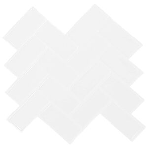 vidaXL Fiskebensflise 10 pcs Hvid 30 x 30 cm Polyurethan og PET