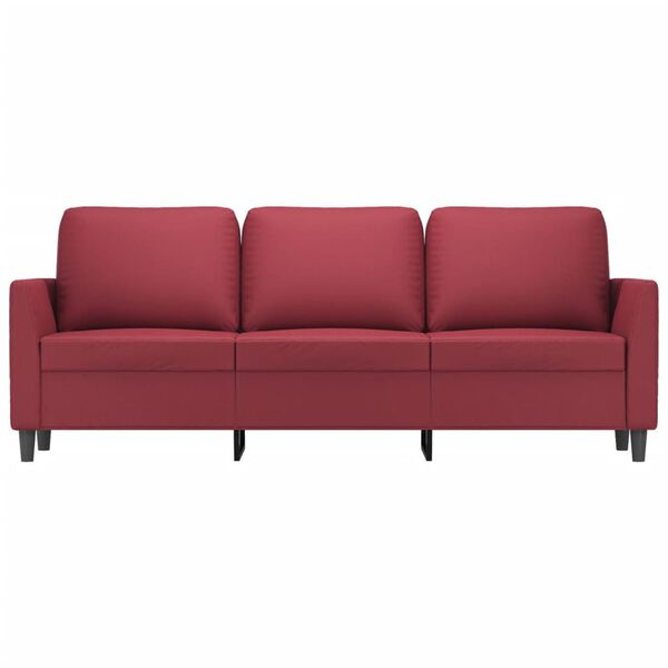 vidaXL 3-personers sofa 180 cm kunstl&aelig;der vinr&oslash;d