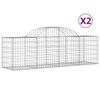 vidaXL buede gabionkurve 2 stk. 200x50x60/80 cm galvaniseret jern