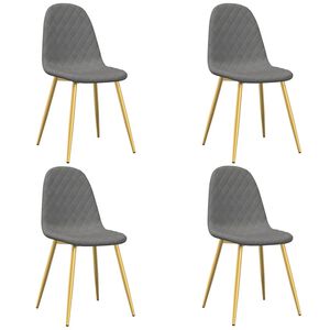 vidaXL spisebordsstole 4 stk. velour lysegr&aring;