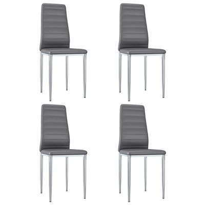 vidaXL spisebordsstole 4 stk. grå kunstlæder