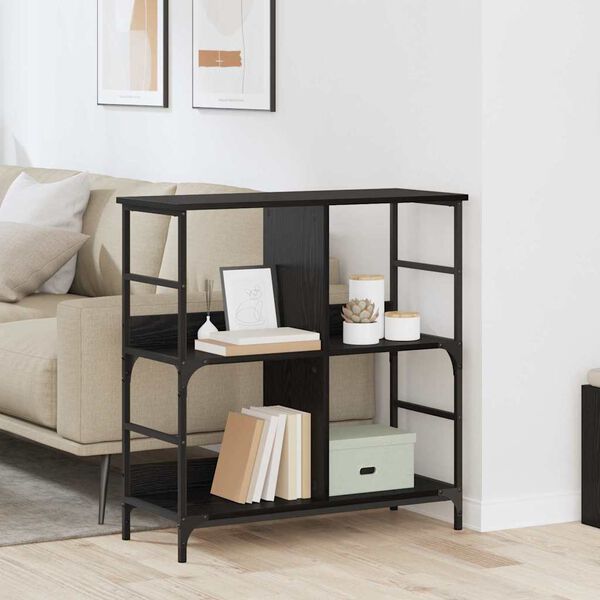 vidaXL Bogreol Sort eg 78,5 x 33 x 82 cm Konstrueret tr&aelig;