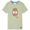 vidaXL Kort&aelig;rmet T-shirt til b&oslash;rn str. 116 lys kakifarve
