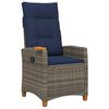 vidaXL L&aelig;nestol med teplade med pude 62 x 64 x 112 cm polyrattan
