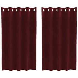 vidaXL M&oslash;rkl&aelig;gningsgardiner 2 pcs Vinr&oslash;d 140 x 140 cm Fl&oslash;jl