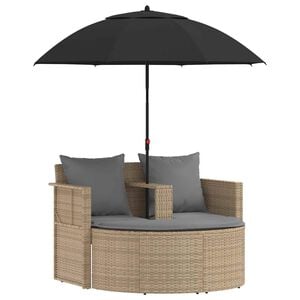 vidaXL Havem&oslash;belsofa 8 stk. polyrattan Beige og lys gr&aring;
