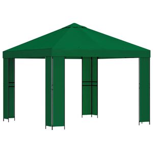 vidaXL Pavillon 3 x 3 m Gr&oslash;n Polyester og St&aring;l 190 gsm