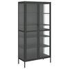 vidaXL skab 85x40x180 cm glas og st&aring;l sort