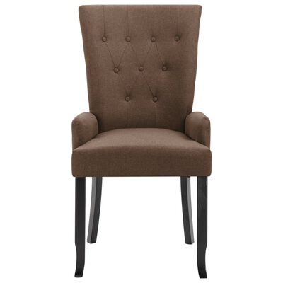 vidaXL spisebordsstole med armlæn 4 stk. stof brun
