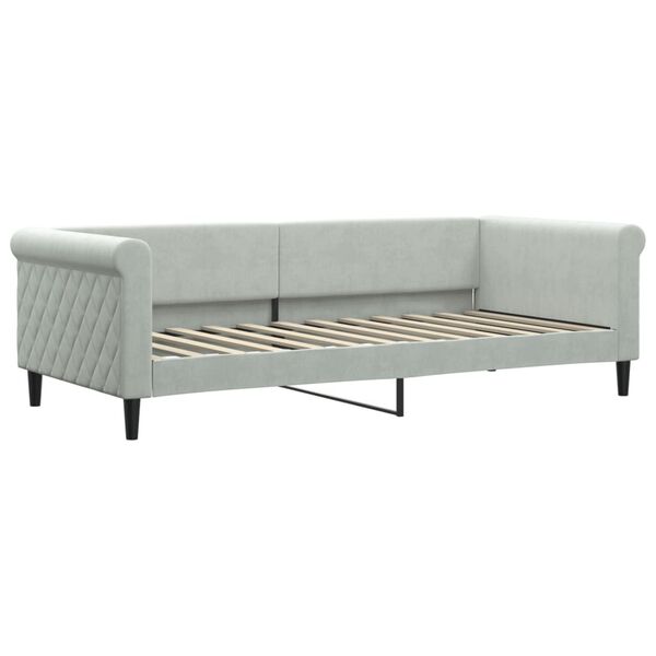 vidaXL daybed med madras 90x200 cm velour lysegr&aring;