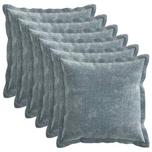 vidaXL Pudebetr&aelig;k 6 stk. HOUTEN Lysebl&aring; 30 x 30 cm Chenille Stof