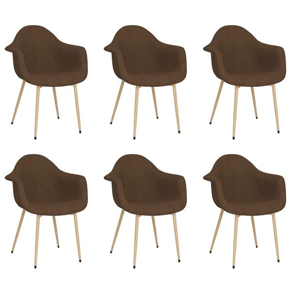 vidaXL spisebordsstole 6 stk. stof m&oslash;rkebrun