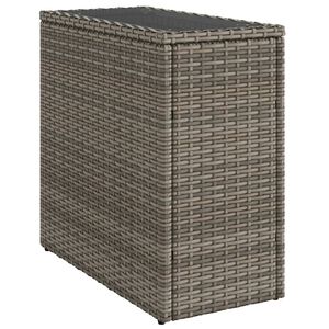 vidaXL havesidebord med glastop 58x27,5x55 cm polyrattan gr&aring;