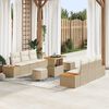 vidaXL Havesofa S&aelig;t 9 pcs Beige polyrattan