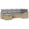 vidaXL Havesofa S&aelig;t med pude med opbevaring 6 pcs Beige Poly rattan