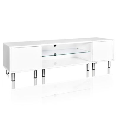 LED Højglans Hvidt TV-bord 160 cm