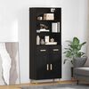 vidaXL Highboard Sort eg 69,5 x 32,5 x 180 cm Konstrueret tr&aelig;