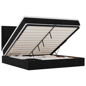 vidaXL osmannisk sengeramme med madrasser 200x200 cm stof sort