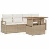 vidaXL Havesofa S&aelig;t 5 stk. Beige Poly rattan