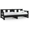 vidaXL daybed med udtr&aelig;k 2x(90x190) cm massivt fyrretr&aelig; sort