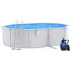 vidaXL swimmingpool med sandfilterpumpe og stige 490x360x120 cm