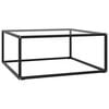 vidaXL sofabord 80x80x35 cm h&aelig;rdet glas sort