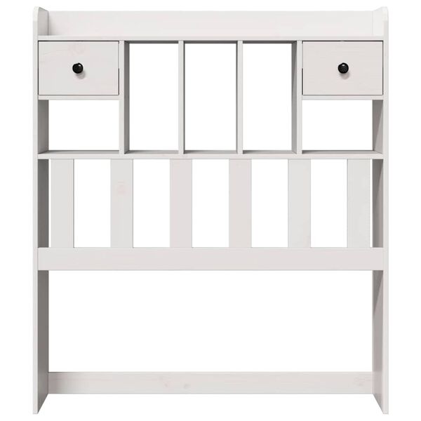 vidaXL sengegavl med opbevaring 90 cm massivt fyrretr&aelig; hvid