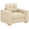 vidaXL Sofa 3 pcs Creme 221 x 80 x 80 cm Linned-blandet stof