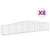 vidaXL buede gabionkurve 8 stk. 400x30x60/80 cm galvaniseret jern