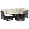 vidaXL Havesofa S&aelig;t 7 stk. Sort polyrattan