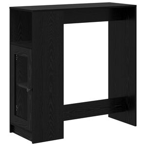 vidaXL Barbord 101 x 40 x 103,5 cm Konstrueret tr&aelig; Sort eg Rektangul&aelig;r