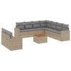 vidaXL sofas&aelig;t til haven 10 dele med hynder polyrattan beige