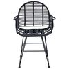 vidaXL Spisestuestol 2 pcs Sort 57 x 54,5 x 85 cm Rattan og Jern