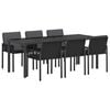 vidaXL Have Spisebordss&aelig;t 7 stk. Sort polyrattan