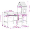 vidaXL højseng med stige og tag 80x200 cm massivt fyrretræ