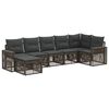vidaXL Havesofa S&aelig;t 7 stk. Gr&aring; og M&oslash;rkegr&aring; polyrattan