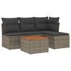 vidaXL sofas&aelig;t 5 dele med hynder polyrattan gr&aring;
